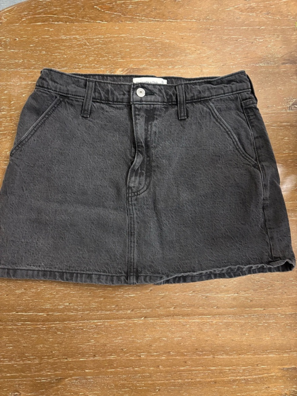 Abercrombie & Fitch Black Denim Mini Skirt - A-Line Casual